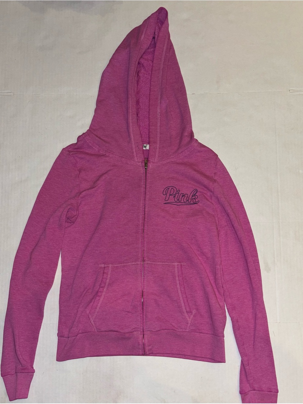 PINK Victoria's Secret Hot Pink Hooded Zip-Up Jacket